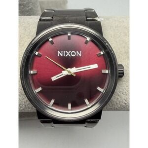 Nixon The Cannon New Battery Mens Watch 39MM 7" Gunmetal Red Dial